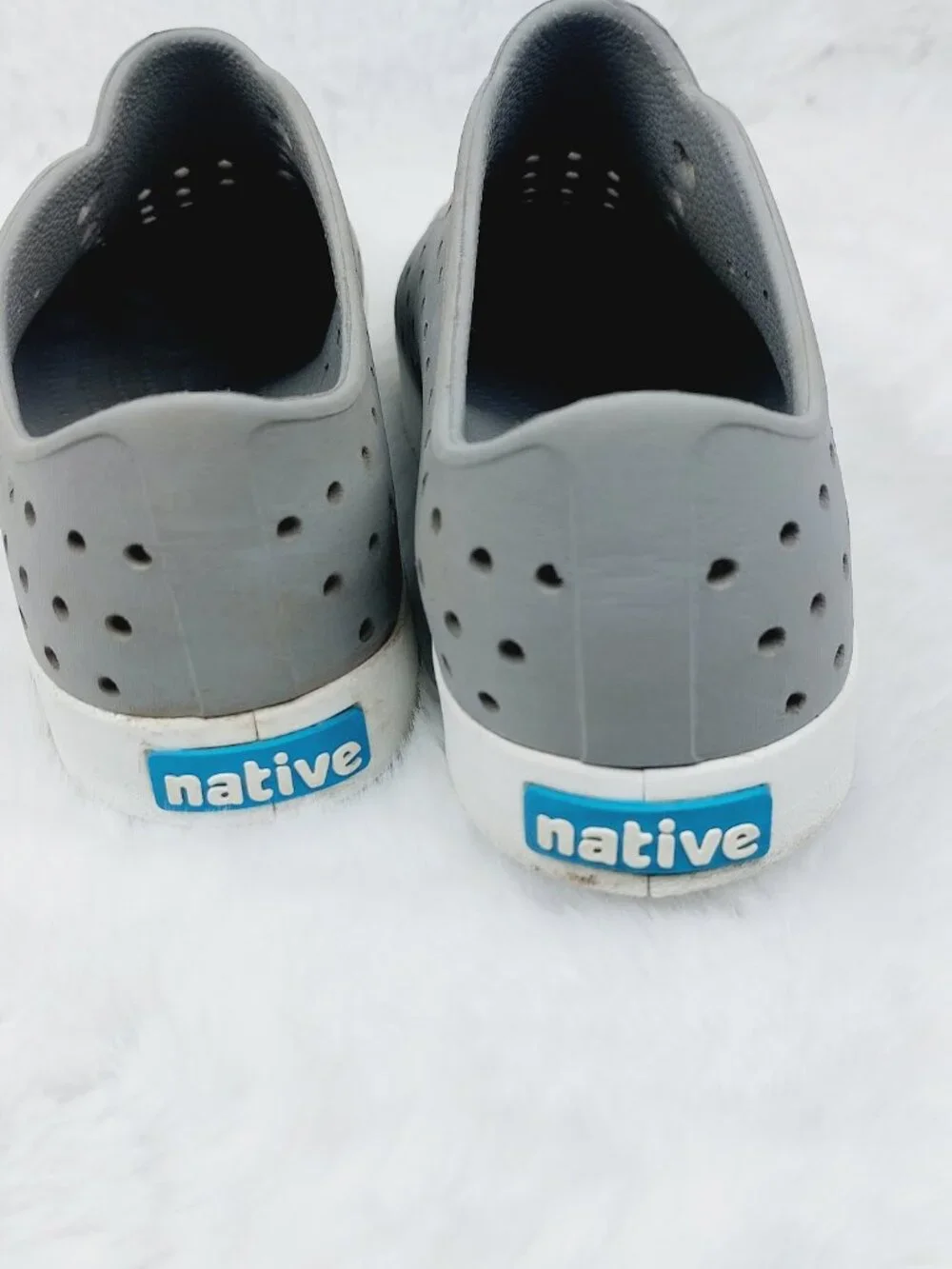 Native Girl's Gray White Jefferson EVA Slip-On Water Slip-On Sneaker Size 3